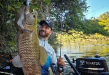 Registro de trairão de 94 centímetros capturado pelo influenciador Eduardo Possamai no Rio dos Peixes, em Tabaporã, alcança mais de 1 milhão de visualizações